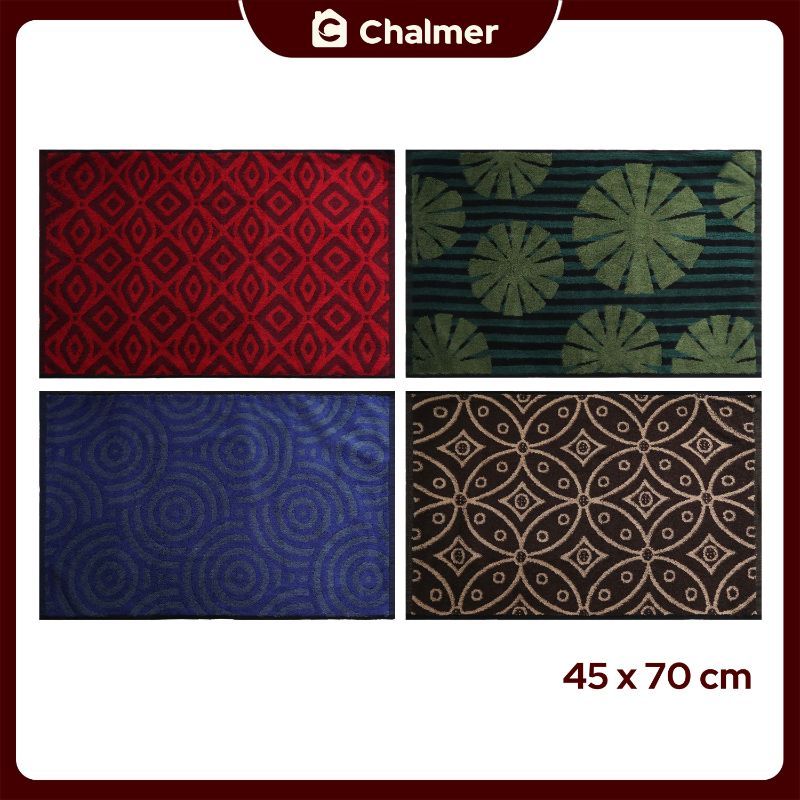 Keset Chalmer 45 x 70 cm Keset Handuk Motif Keset Dapur Keset Kamar Mandi Bolak Balik - Brown Batik - 3