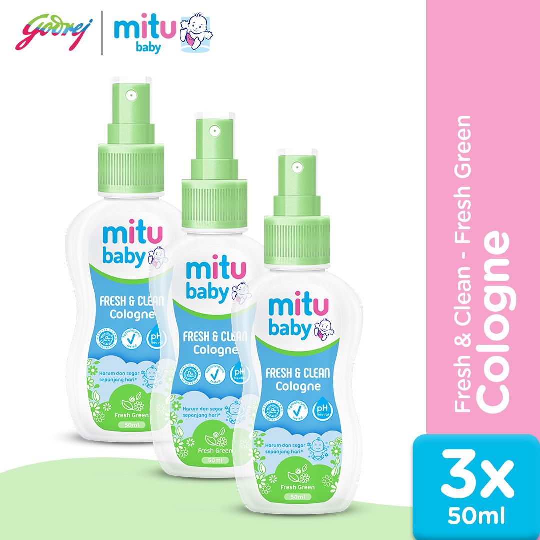 Mitu Baby Cologne Fresh Green Spray 50ml - Parfum Bayi x3 - 1