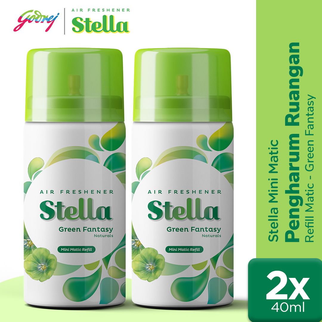 Stella Mini Matic Refill Green Fantasy 40ml - Refill Pengharum Ruangan Otomatis x2 - 1