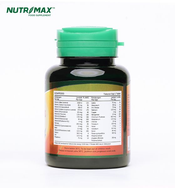 Nutrimax Complete Multivitamins & Minerals Vitamin Ginseng Hipertensi Antioksidan Vitalitas - 3