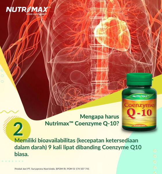 Nutrimax Coenzyme Q-10 30 Tablet Kunyah Mengoptimalkan Pembentukan Energi - 4