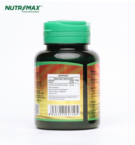 Nutrimax Coenzyme Q-10 30 Tablet Kunyah Mengoptimalkan Pembentukan Energi - 2