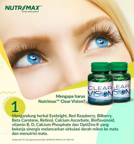 Nutrimax Clear Vision Vitamin Mata Minus Obat Glukoma Infeksi Rabun Senja Katarak Antiseptik - 3