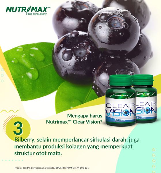 Nutrimax Clear Vision Vitamin Mata Minus Obat Glukoma Infeksi Rabun Senja Katarak Antiseptik - 5