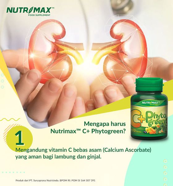 Nutrimax C+ Plus with Phytogreen 30 Tablet Imunitas Daya Tahan Kekebalan Tubuh Kesehatan Kulit Vit C - 4