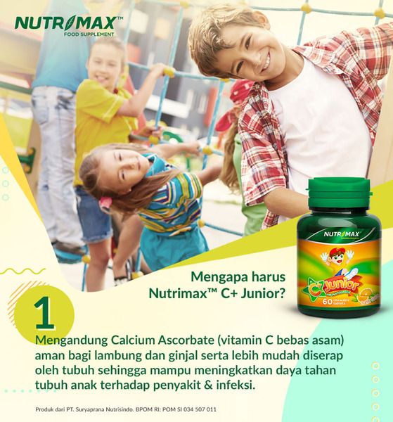 Nutrimax C+ Plus Junior 60 Tablet Kunyah Daya Tahan Tubuh Anak Antioksidan - 3