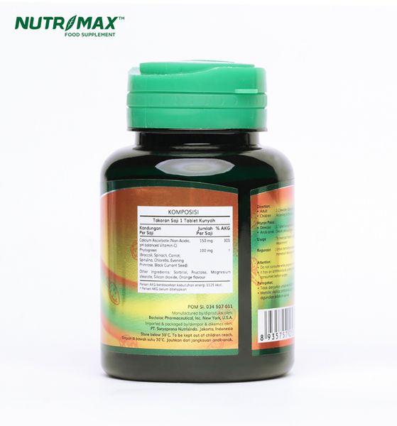 Nutrimax C+ Plus Junior 60 Tablet Kunyah Daya Tahan Tubuh Anak Antioksidan - 2
