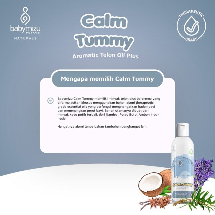 BABYMIZU Calm Tummy - Minyak Telon Natural No Synthetic Fragrance 100 ml - 3