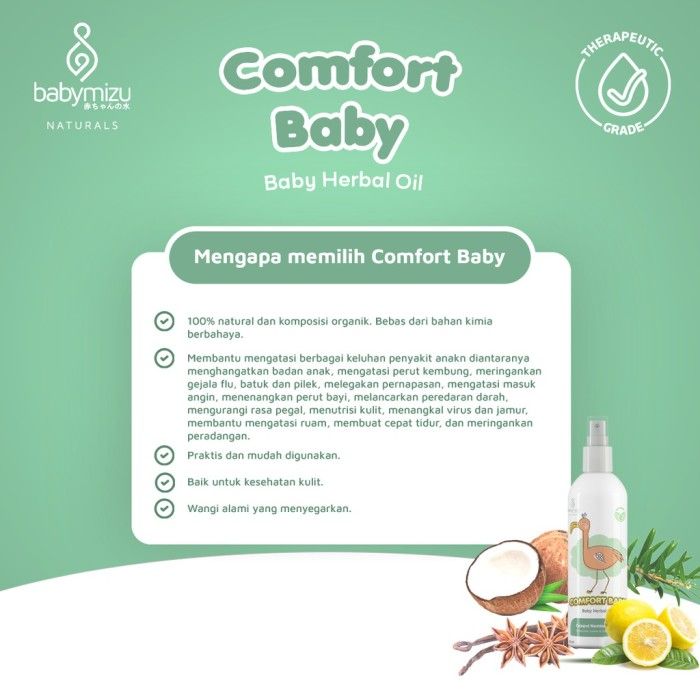 BABYMIZU Comfort Baby - Baby Herbal Oil (Minyak balur Mengatasi Keluhan Penyakit Anak dan Bayi) 65ml - 3