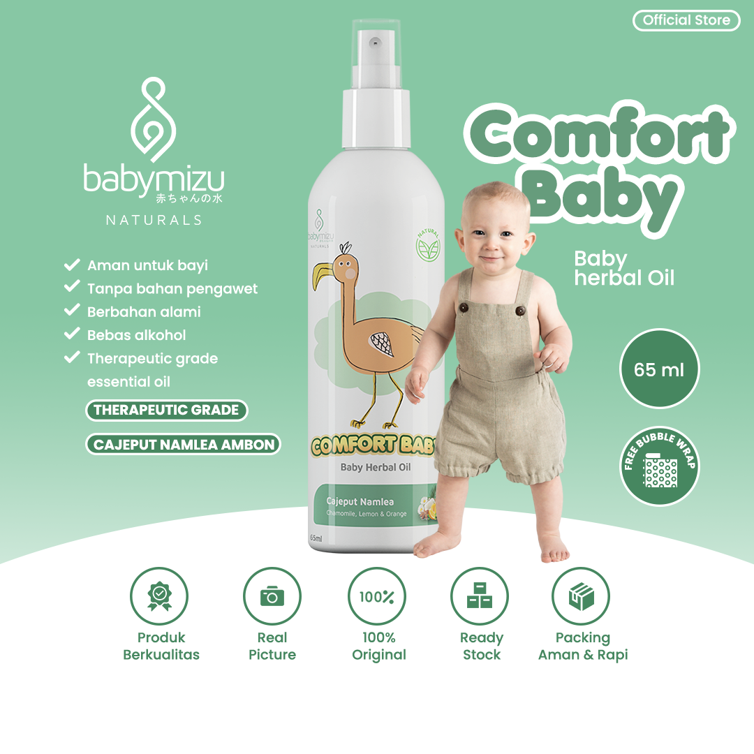 BABYMIZU Comfort Baby - Baby Herbal Oil (Minyak balur Mengatasi Keluhan Penyakit Anak dan Bayi) 65ml - 1