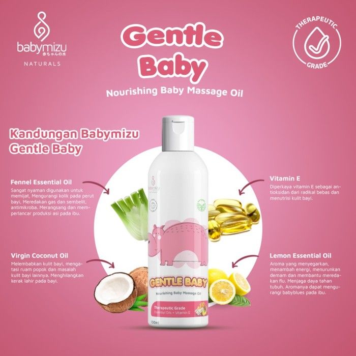 BABYMIZU Gentle Baby - Message Oil Anti Colic (Minyak PIjat Bayi Anti Colic) 100 ml - 2