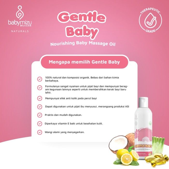 BABYMIZU Gentle Baby - Message Oil Anti Colic (Minyak PIjat Bayi Anti Colic) 100 ml - 3
