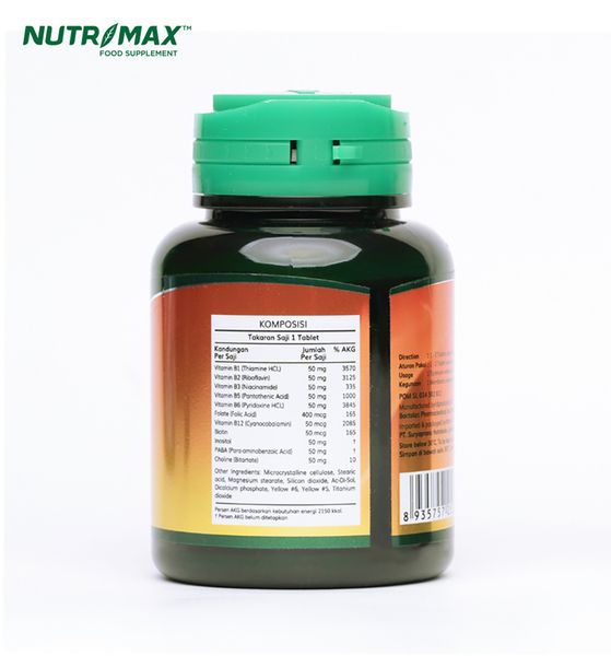 Nutrimax B Complex 30 Tablet Vitamin B Nutrisi Otak Sistem Saraf syaraf Neutropik Anemia - 2