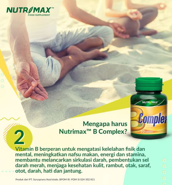 Nutrimax B Complex 30 Tablet Vitamin B Nutrisi Otak Sistem Saraf syaraf Neutropik Anemia - 4
