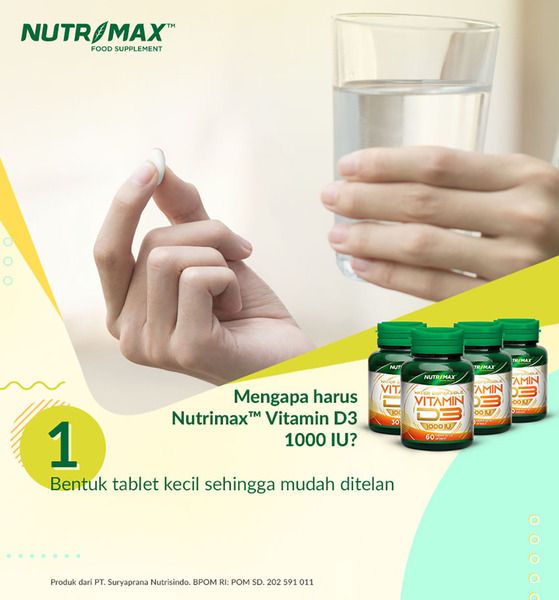 Nutrimax Vitamin Vit D3 1000 IU Kesehatan Tulang Gigi Imunitas Osteoporosis Autoimun - 2