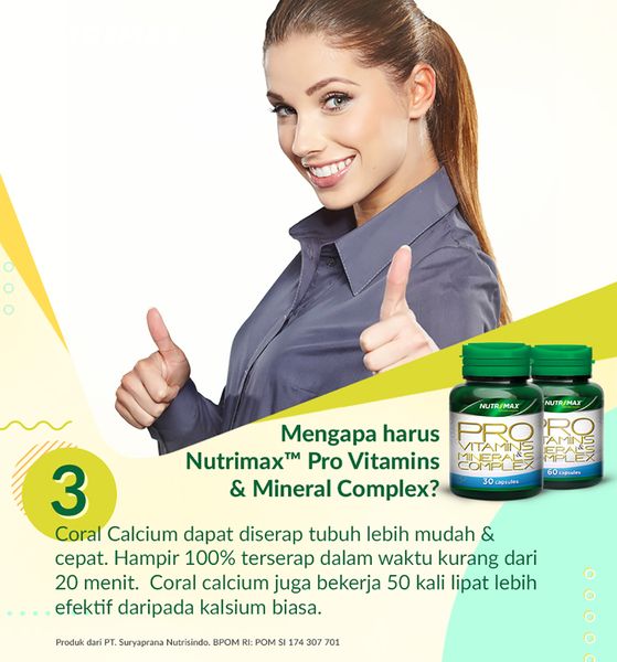 Nutrimax Pro Vitamins dan Minerals Complex Tablet Multivitamin Vitamin dan Kalsium - 4