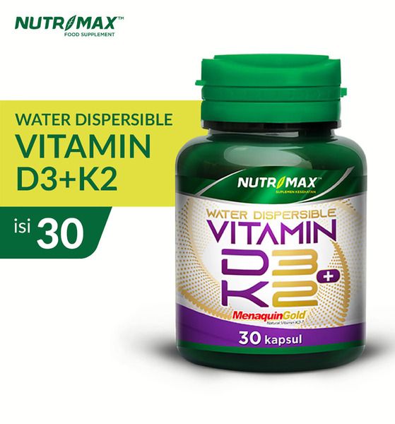 Nutrimax Water Dispersible Vitamin D3 + K2 Kalsium Calcium Kesehatan Tulang Osteoporosis Lansia - 1