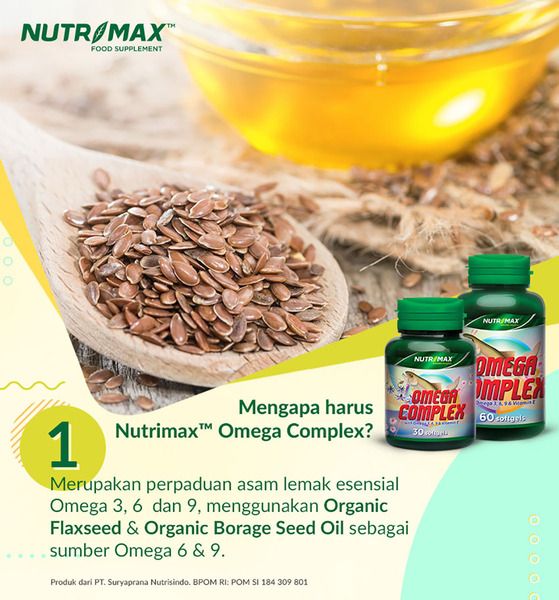 Nutrimax Omega Complex Omega 3 6 9 Plus Vitamin E Minyak Ikan Fish Oil Kolesterol Darah Tinggi - 3