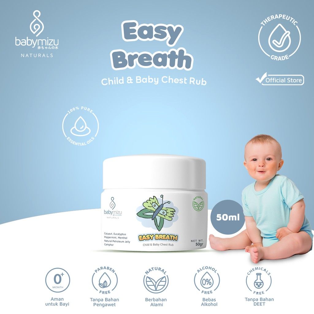 BABYMIZU Easy Breath - Balm Child & Baby Chest Rub (Pereda flu & batuk pilek bayi dan anak natural) - 2