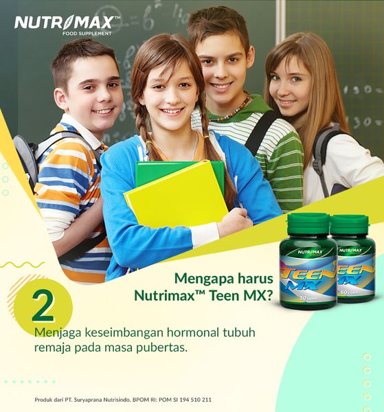 Nutrimax Teen MX Vitamin Mineral Asam Amino Penambah Tinggi pada Remaja Pubertas Vit D B Zinc DHA - 4