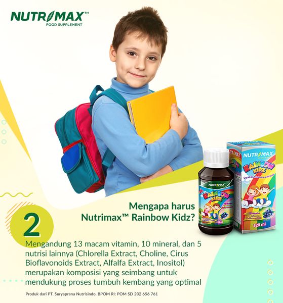 Nutrimax Rainbow Kidz 120 Ml Multivitamin Anak Sirup Imunitas Daya Tahan Tubuh - 3