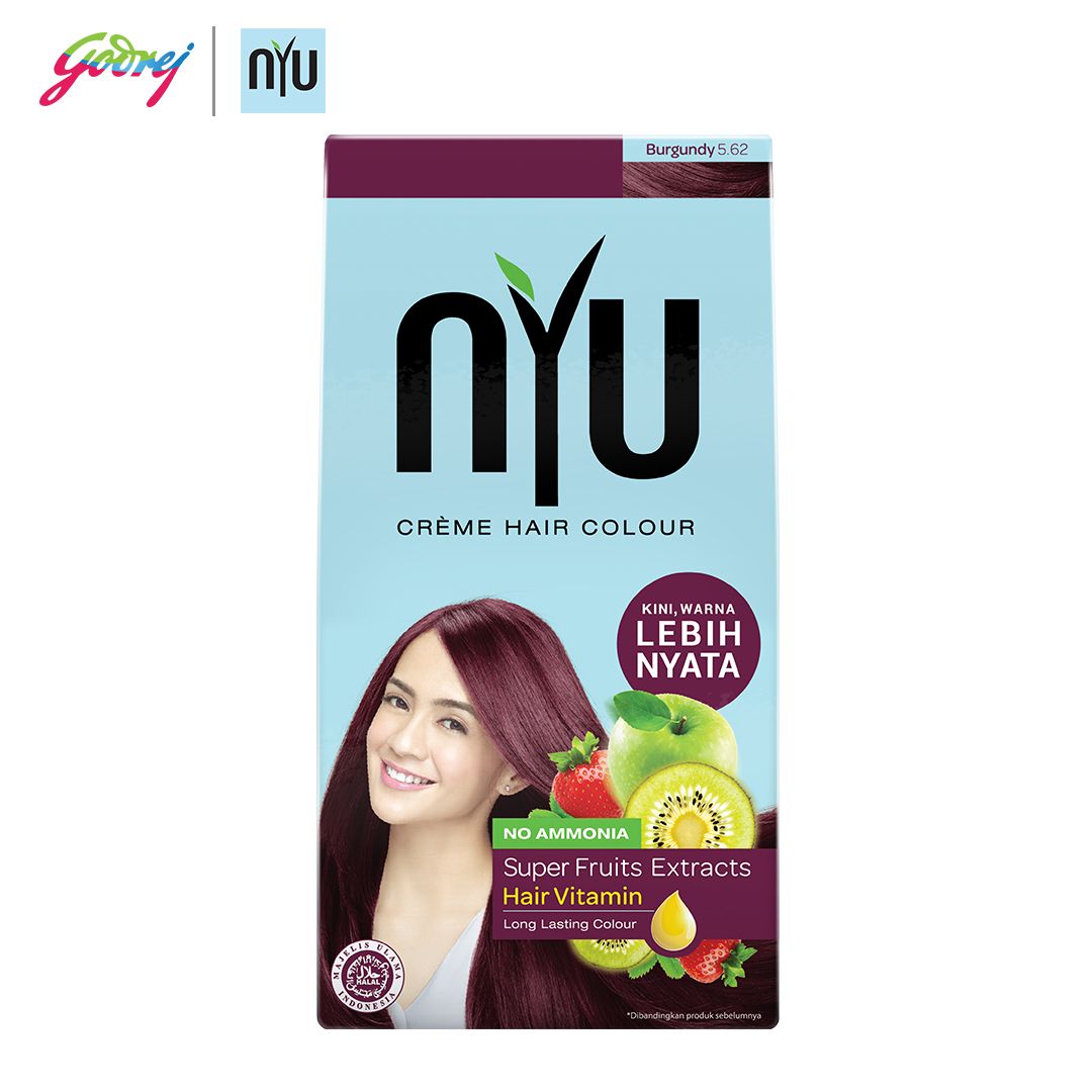 NYU Henna Shampoo Hair Colour Burgundy - Sampo Pewarna Rambut x4 - 2