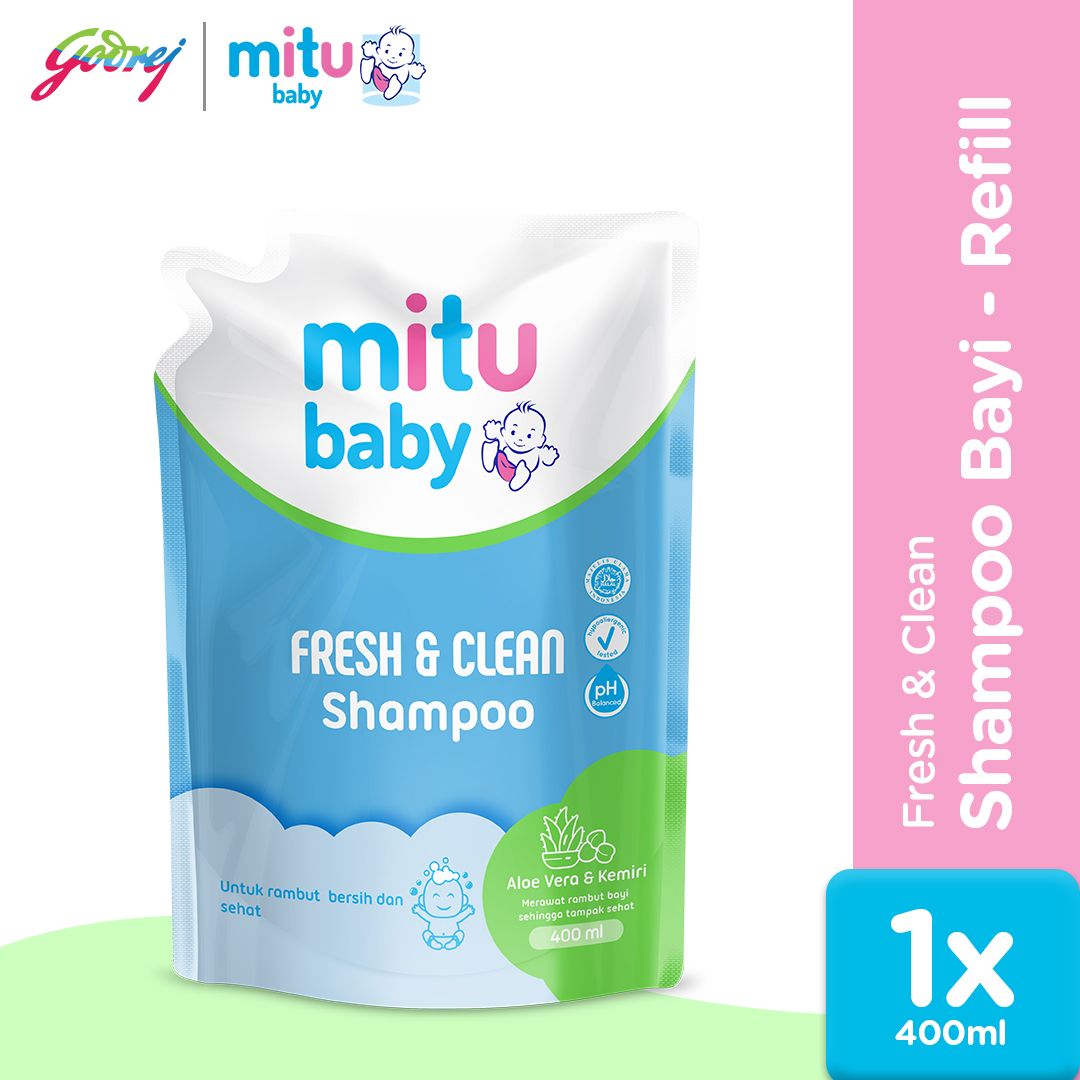 Mitu Baby Shampoo Fresh & Clean Refill 400 ml - Sampo Bayi - 1