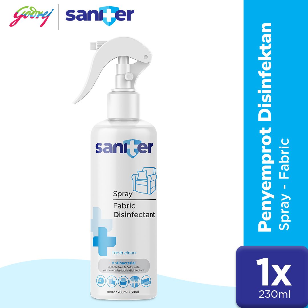 Saniter Fabric Disinfect Bottle 200+30 ml - Penyemprot Disinfektan - 1
