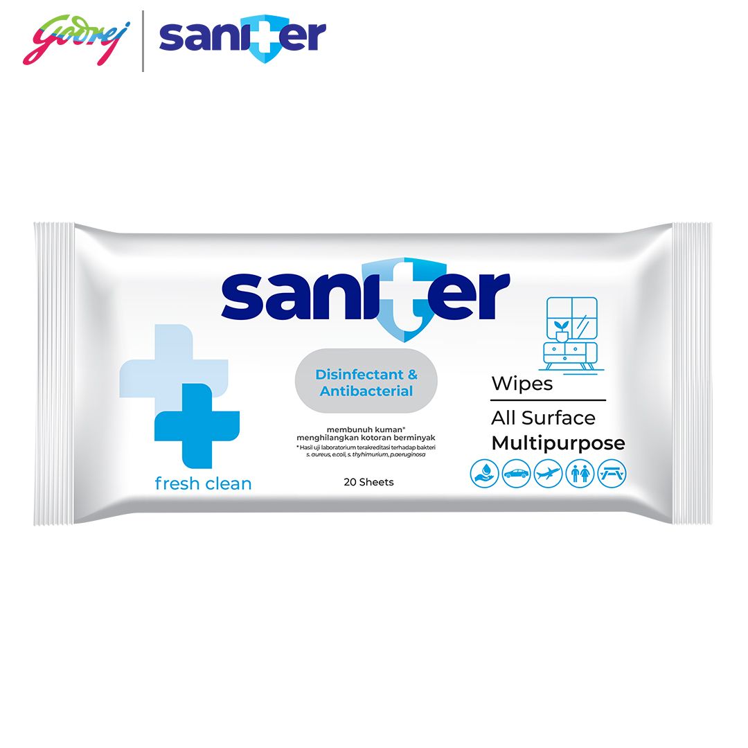 Saniter Surface Multipurpose Wipes 20`S - Penyemprot Disinfektan - 2