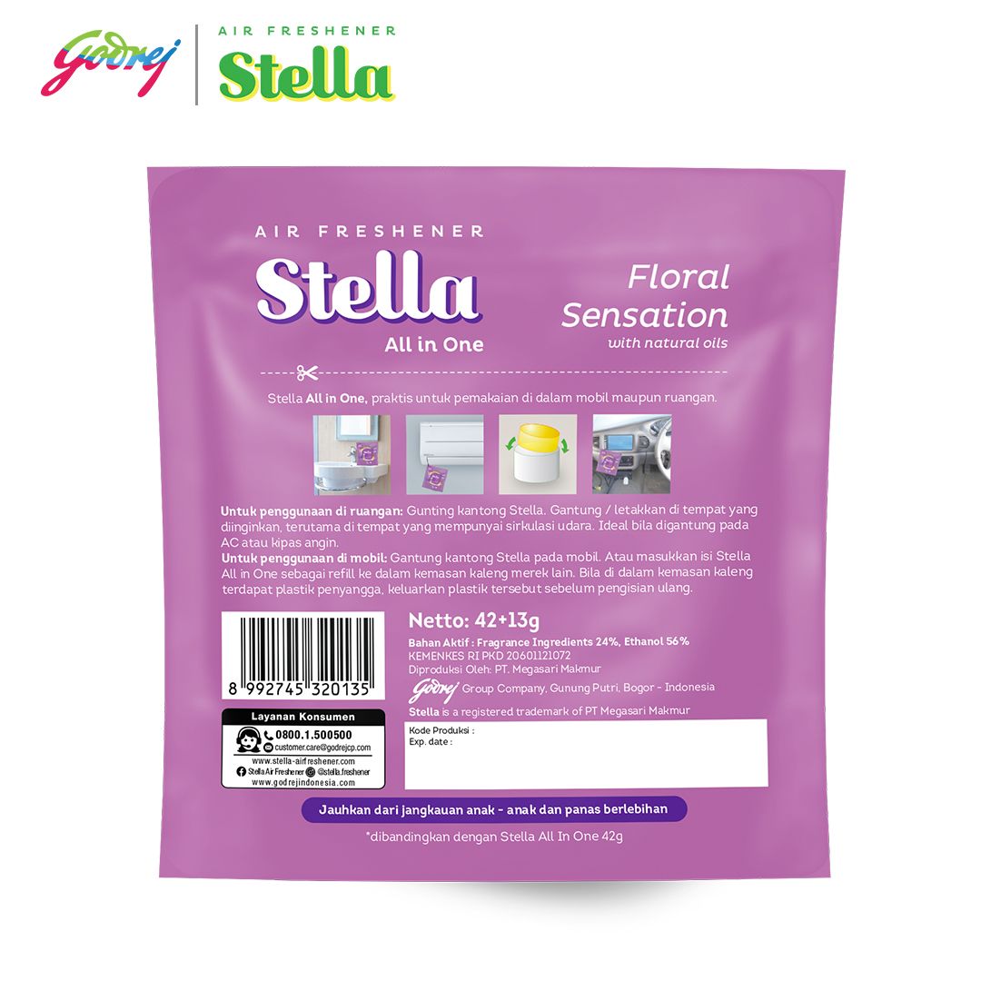 Stella All In One Floral Sensation 42+13gr - Pengharum Ruangan - 3