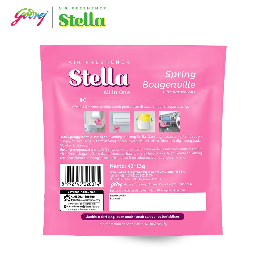 Stella All In One Spring Bougenville 42+13gr - Pengharum Ruangan - 3