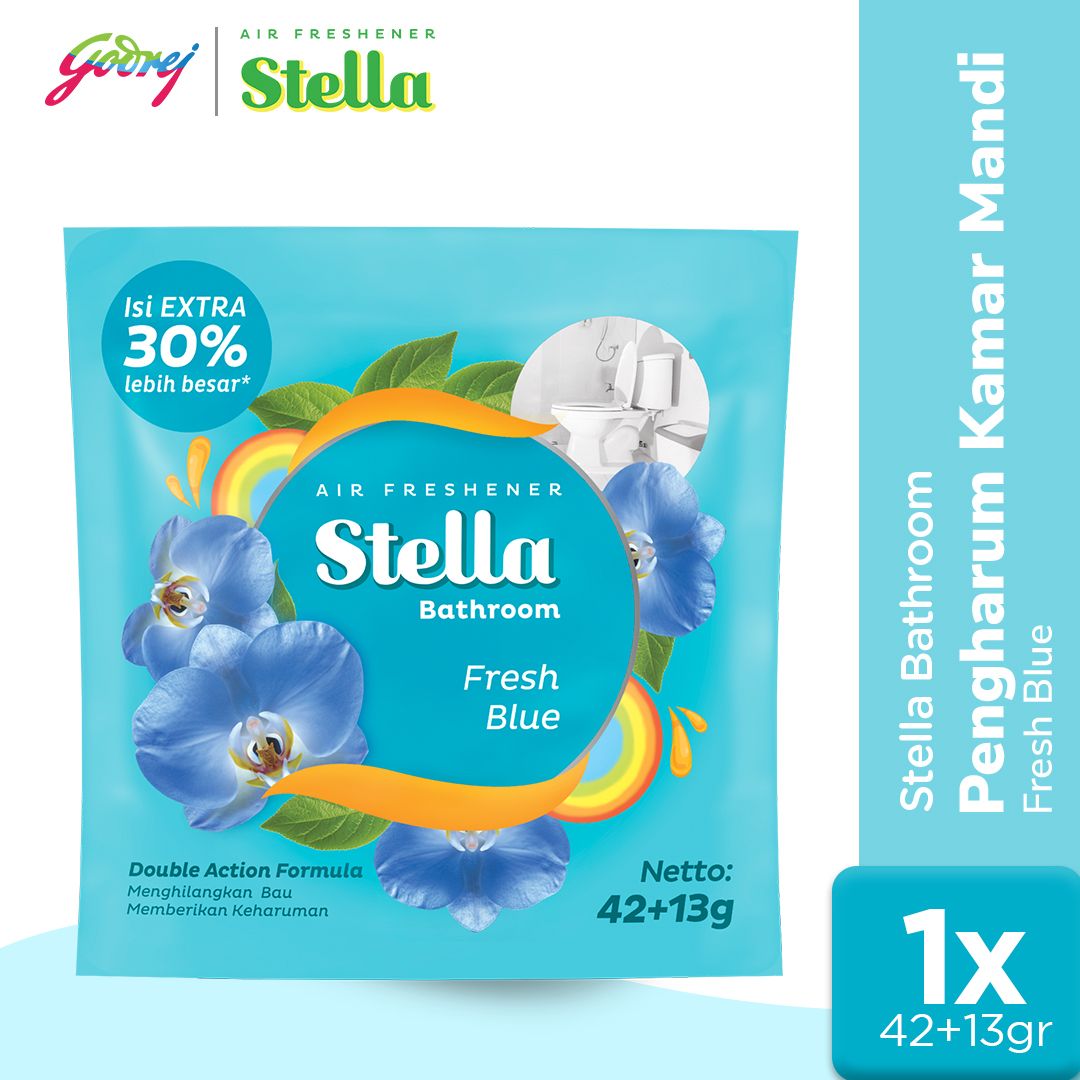 Stella Bathroom Fresh Blue 42+13gr - Pengharum Kamar Mandi - 1