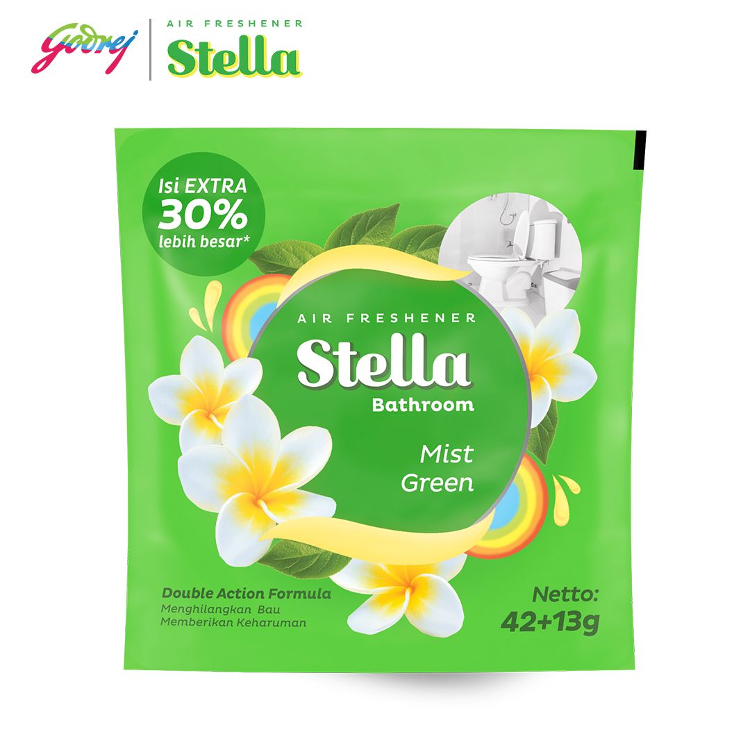 Stella Bathroom Mist Green 42+13gr - Pengharum Kamar Mandi - 2