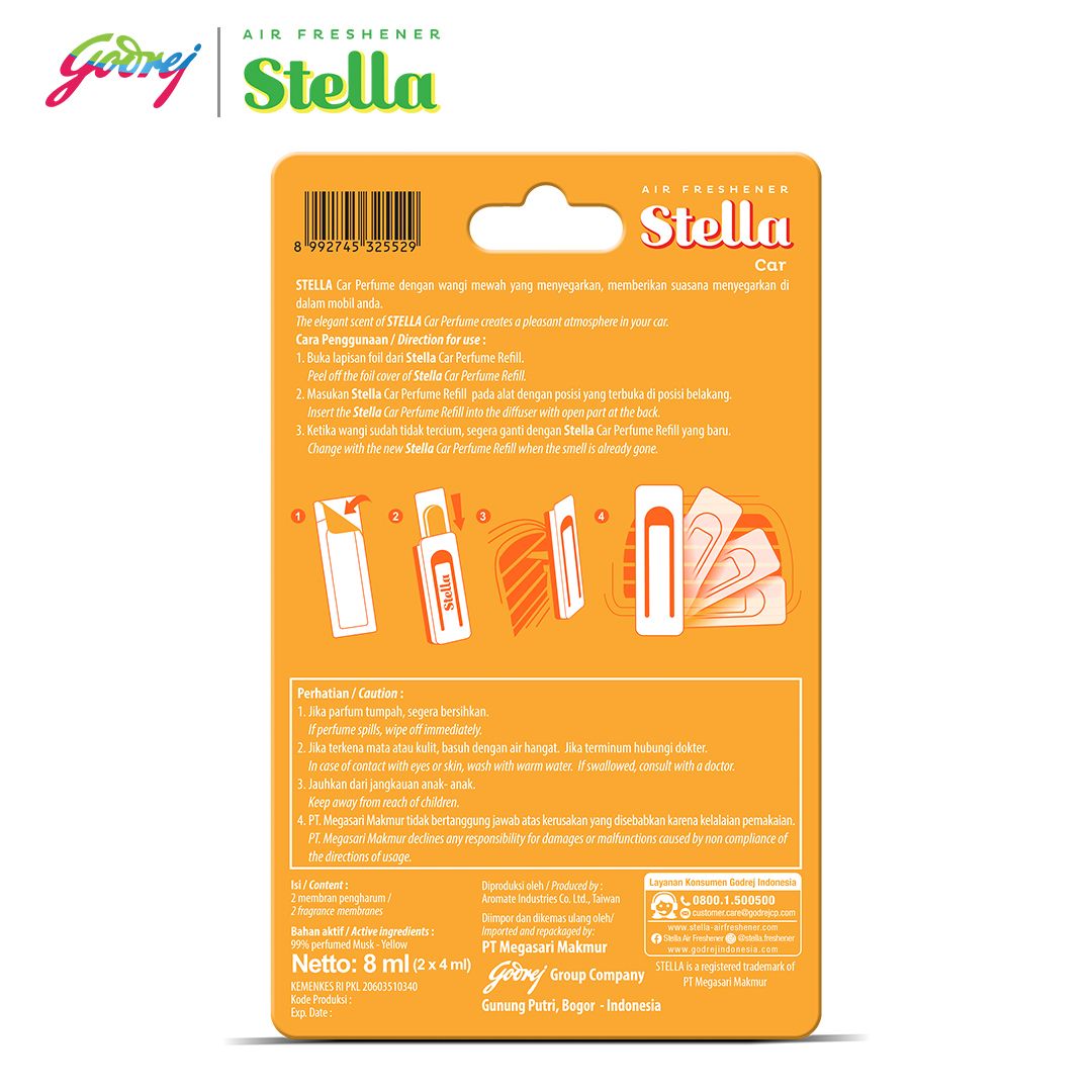 Stella Car Parfume Refill Musk Yellow 8ml - Pengharum Mobil - 3