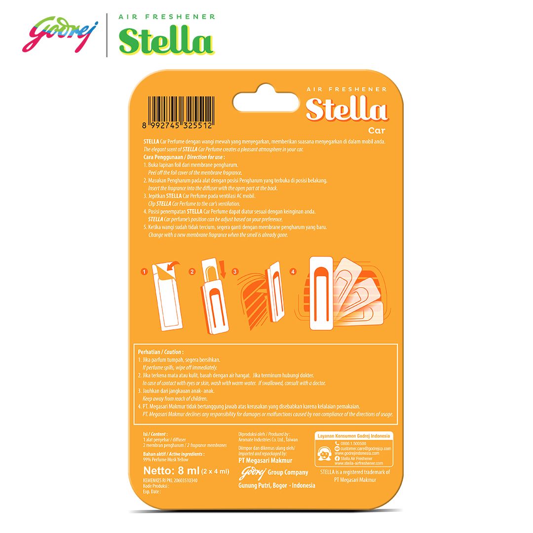 Stella Car Parfume Set Musk Yellow - Pengharum Mobil - 3