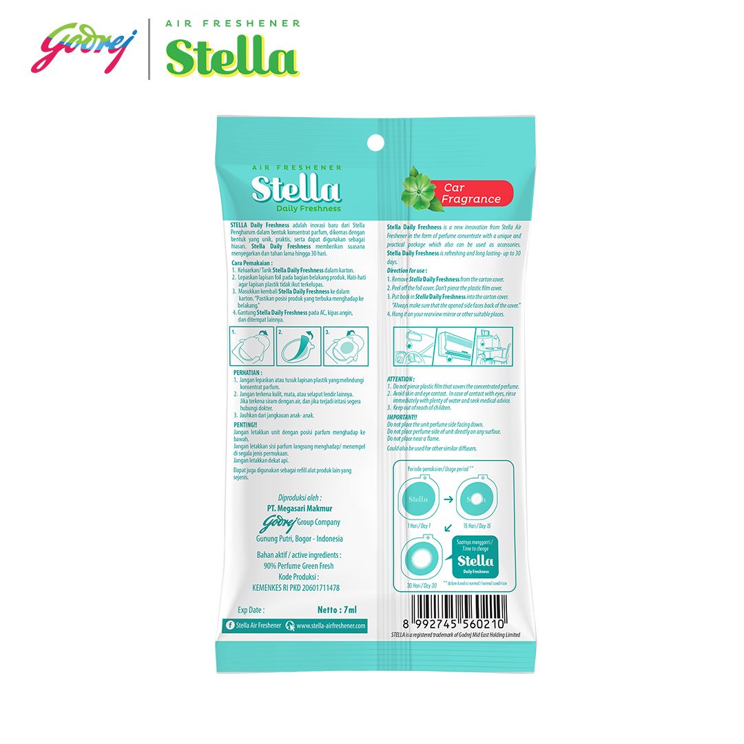 Stella Daily Freshness Car Green Fresh 7ml - Pengharum Mobil - 3