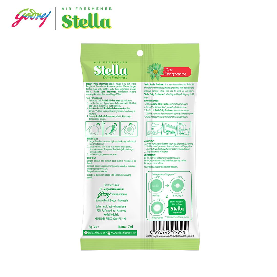 Stella Daily Freshness Car Green Harmony 7ml - Pengharum Mobil - 3