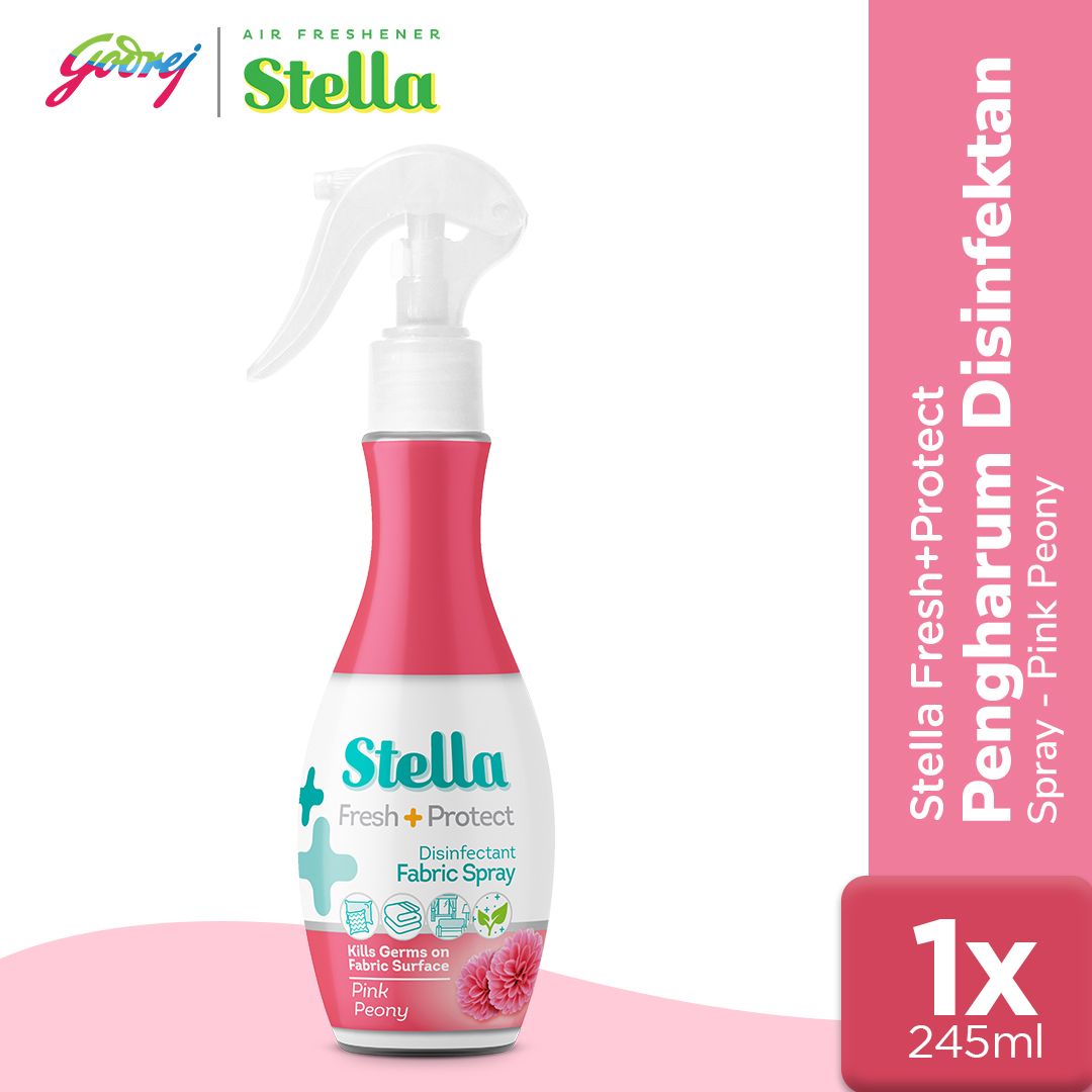Stella Fabric Spray Pink Peony 200 + 45ml - Disinfektan Pengharum Kain - 1