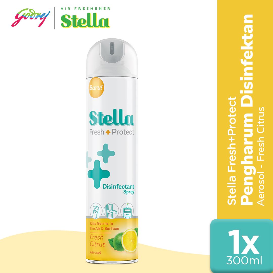 Stella Fresh & Protect Aerosol Fresh Citrus 300 ml - Disinfektan Pengharum Ruangan - 1
