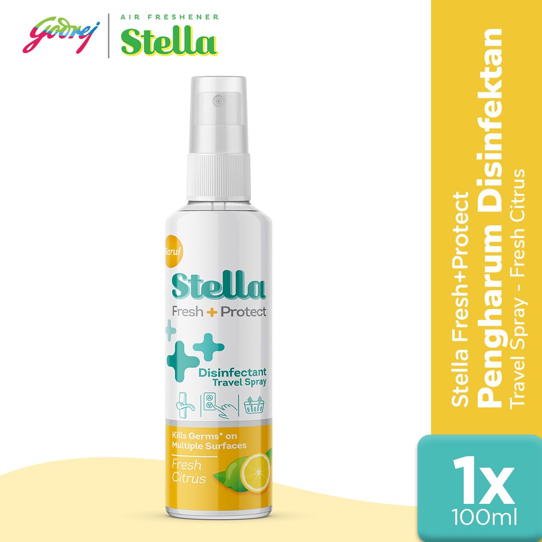 Stella Fresh & Protect Disinfectant Travel Spray Fresh Citrus 100ml - Disinfektan Pengharum Ruangan - 1