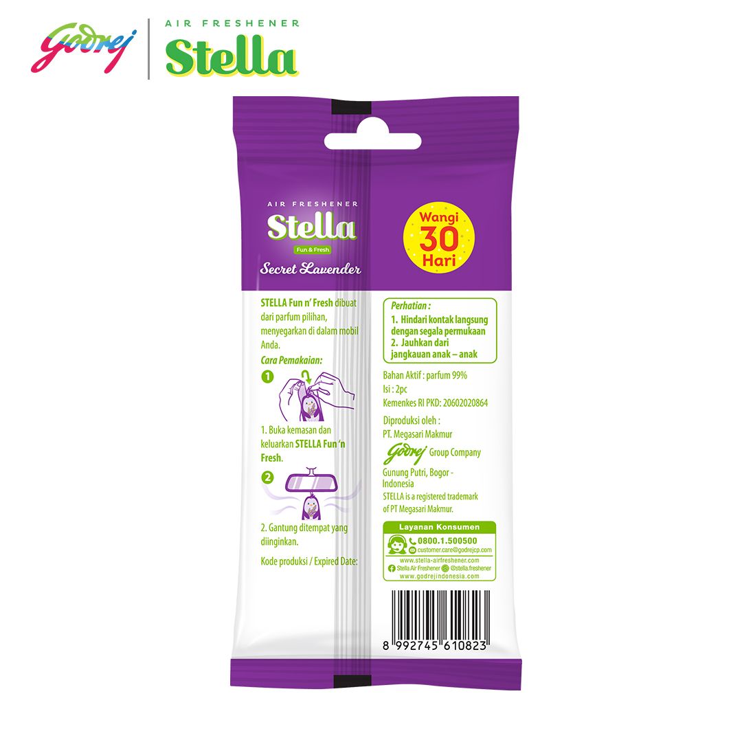 Stella Fun & Fresh Secret Lavender 20gr Beli 1 Gratis 1 - Pengharum Mobil - 3