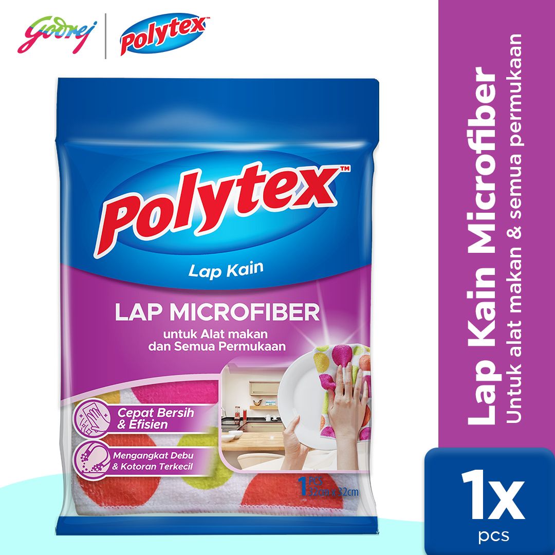 Polytex Lap Kain Lap Microfiber untuk Alat Makan dan Semua Permukaan - 1