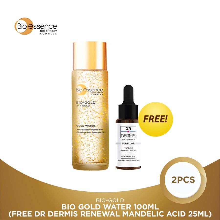 Bio Essence- Bio Gold Water 100ml FREE Dr Dermis Renewal Mandelic Acid - 1