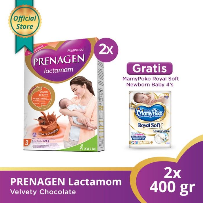 Buy 2 PRENAGEN lactamom Velvety Chocolate 400gr Free Mamy Poko - 1