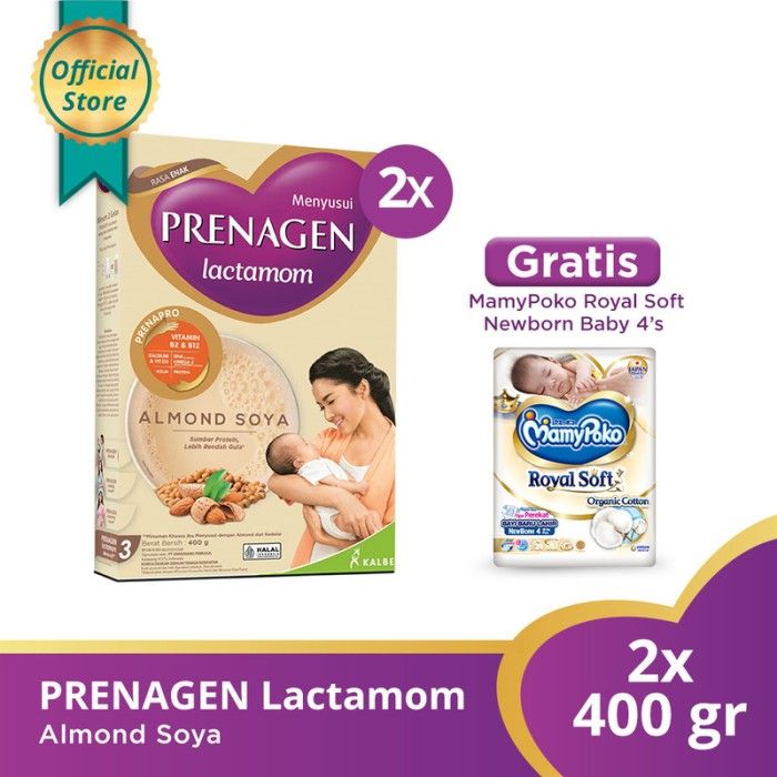 Buy 2 PRENAGEN lactamom Almond Soya 400gr Free Mamy Poko - 1