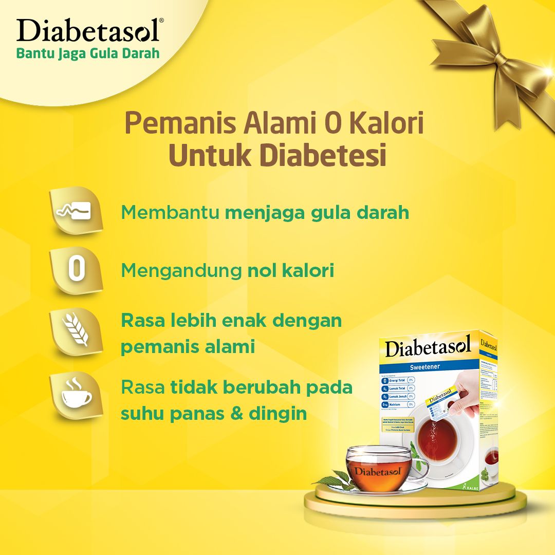 Buy 2 Diabetasol Sweetener No Calories 50x1.5g Free Sariwangi Teh Celup Hitam 50s - 2
