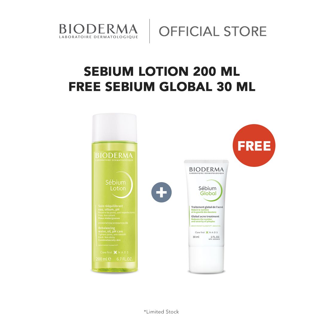 Bioderma Sebium Lotion 200 ml FREE Sebium Global 30 ml - 1