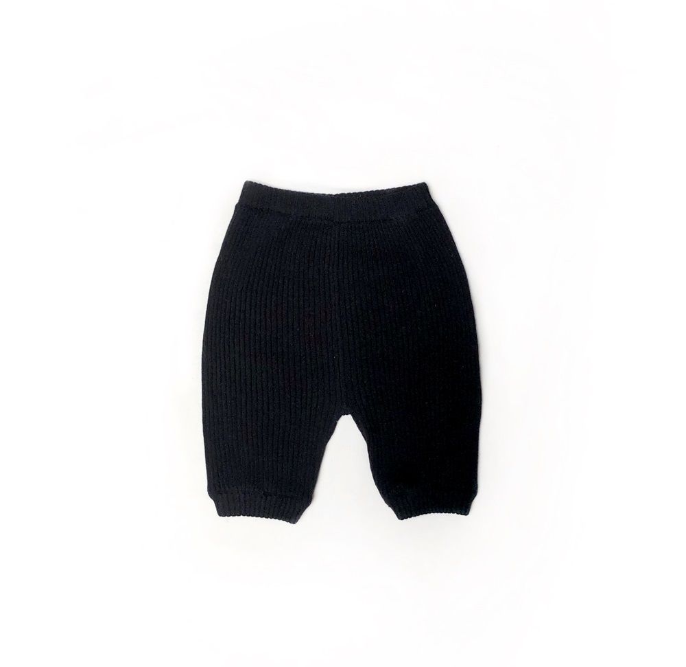 Knitted Legging Bayi Pendek Tamagoo/ Celana Pendek Bayi Rajut Black / PREMIUM COTTON - 1