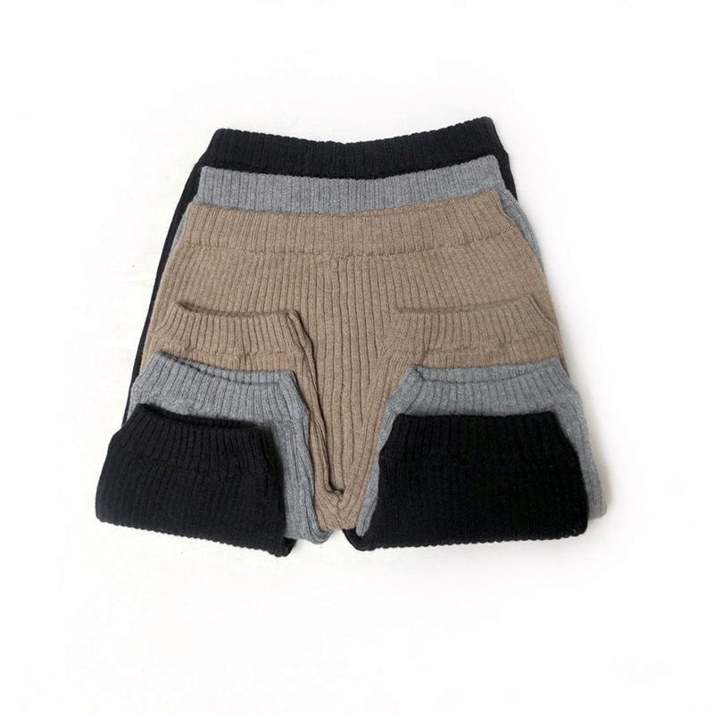 Knitted Legging Bayi Pendek Tamagoo/ Celana Pendek Bayi Rajut Grey / PREMIUM COTTON - 3
