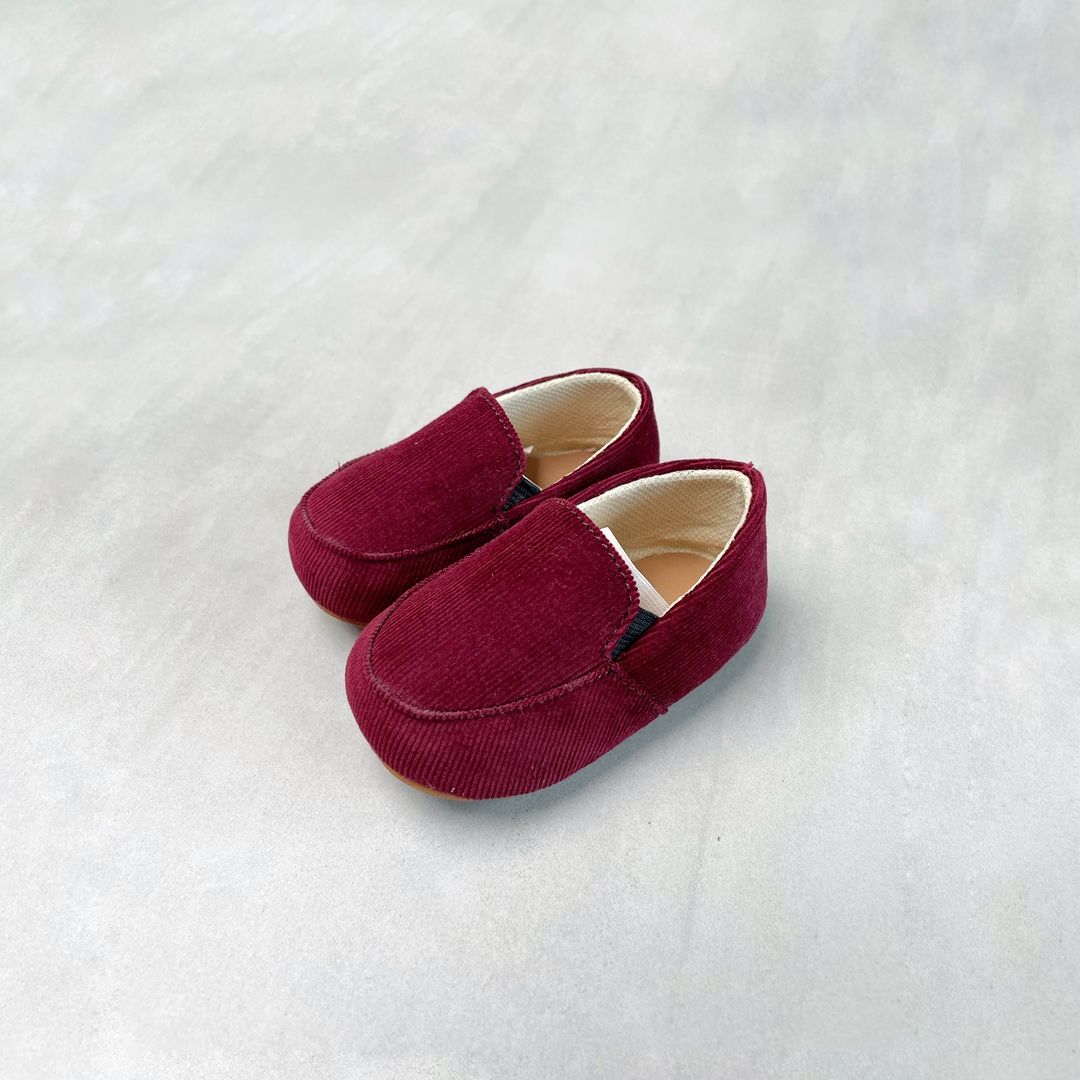 Sepatu bayi Antislip Prewalker Tamagoo - Edward Maroon Slippers Ringan & fleksibel - 3